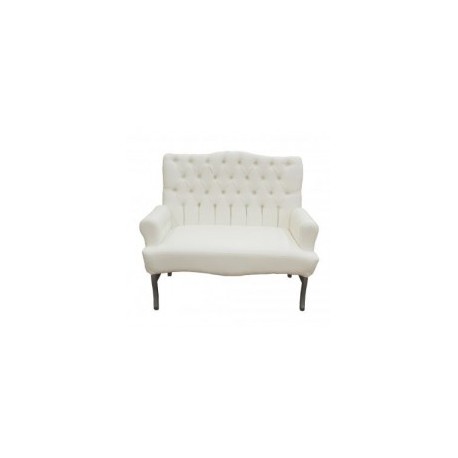Banca Capitonada Paris Fabou Muebles - Blanca