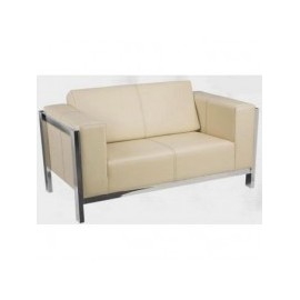 sala sofa moderna en piel y cromo 2 personas